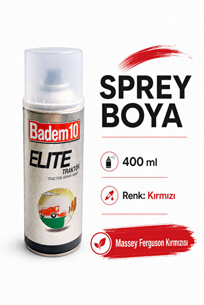Badem10 Sprey Boya Kırmızı Traktör Ferguson Kırmızısı 400 ML Hızlı Kuruyan Me...