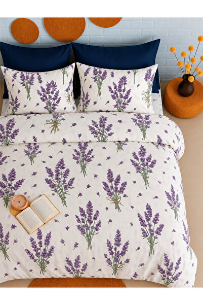 Sheri Home LAVANTA MODEL Çift Kişilik Nevresim (Yorgan Kılıfı+2 Adet Yastık K...