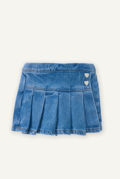 DeFacto Fusta scurtă din denim plisat, 100% bumbac, pentru fetițe G8222A526HS