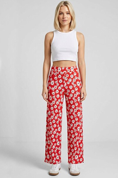 COTENCONCEPT Comfortable Fit High Waist Wide-Leg Viscose Mix Women's Trousers