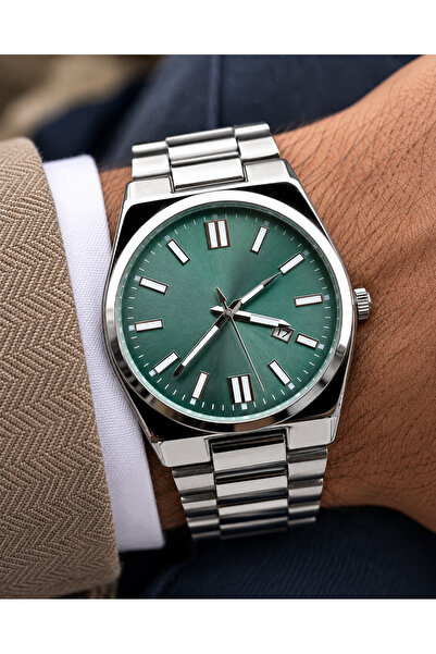 Weluxa Silver Color Calendar Men's Wristwatch + Watch Box