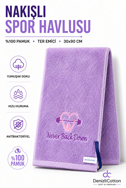 denizlicotton Prosop sport brodat din bumbac, antibacterian, absorbant transp...