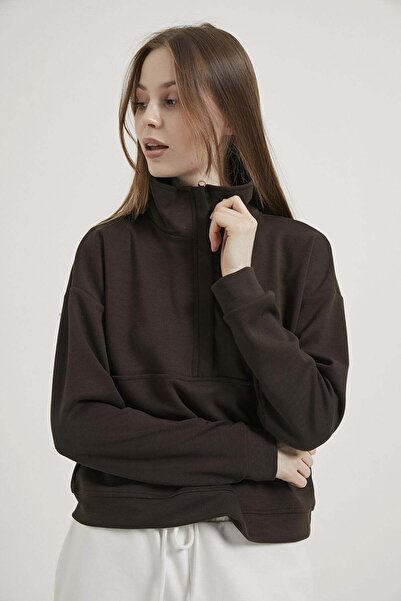 Arma Life Armalife 1703 premium modal high collar zipper detail women's sweat...