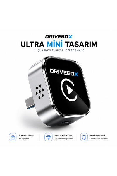 TARÇIN DriveBox 4'ü 1 Arada Ekran Yansıtmalı Kablosuz CarPlay & Android Auto ...