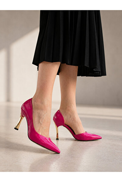 Güllü Shoes Kadın Topuklu Ayakkabı Fuşya Stiletto Konforlu Günlük Ve Özel Gün...