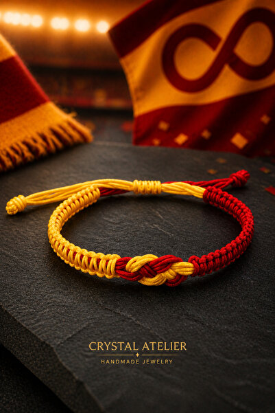 Crystal Atelier Yellow Red Fan Bracelet Handmade Adjustable Unisex Infinity M...