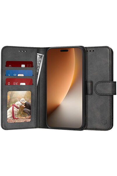 Techsuit Husă pentru Honor Magic8 Pro - Stil Jurnal - Negru