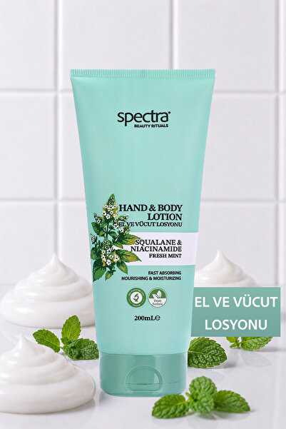 Spectra Care Nemlendirici ve Canlandırıcı Hızlı Emilen Vegan El ve Vücut Losy...