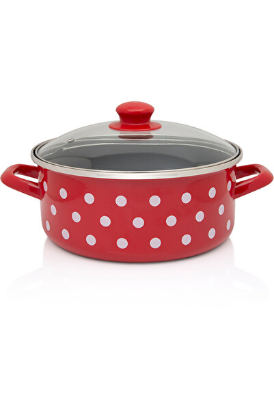 Metalac Cratita 3.5l cu capac din sticla Tufne Metalacemail/22cm/3.5l