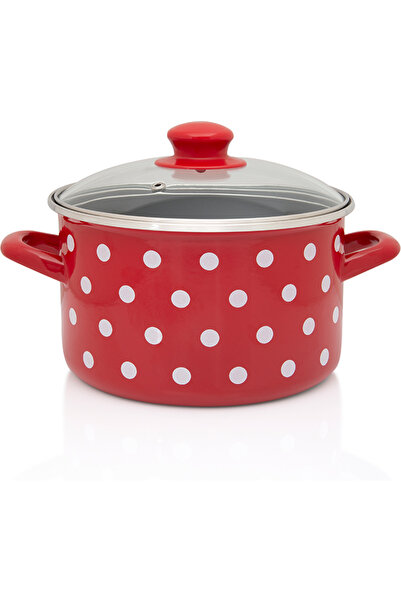 Metalac Oala 5l cu capac din sticla Tufne Metalacemail/22cm/5l