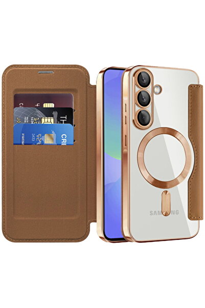 Techsuit Калъф за Samsung Galaxy A36 5G - SmartMag Book Case - Кафяв