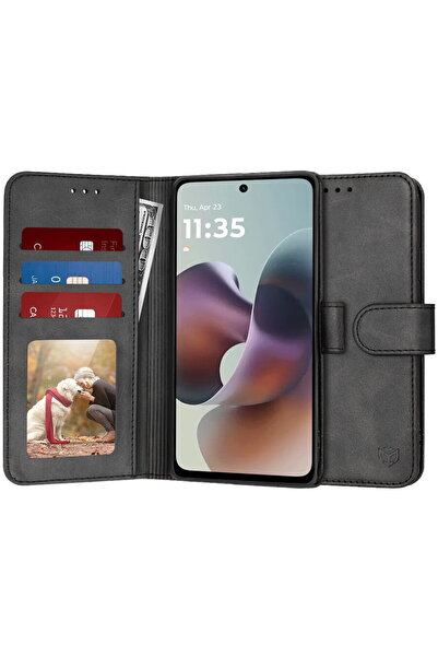 Techsuit Husă pentru Motorola Moto G56 - Tip agendă - Negru