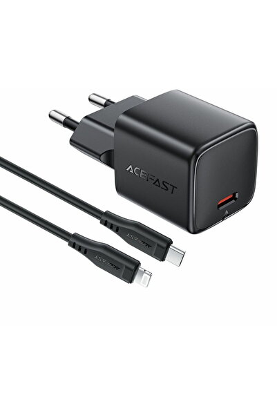 Acefast A118, Type-C, GaN, 30W кабел USB-C към Lightning 1.2м черен