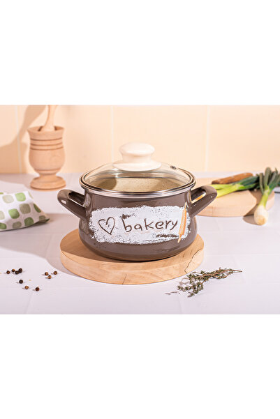 Metalac Oala 1.65l cu capac din sticla Bakery Metalacemail/14cm/1.65l