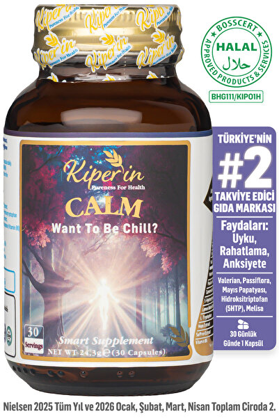 Kiperin Calm ''Relax'' Passiflora, Safran, 5-HTP, Valerian, ... 9 İçerik (30 ...