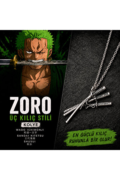 lootsepeti One Piece Anime Zoro Katana Kolye