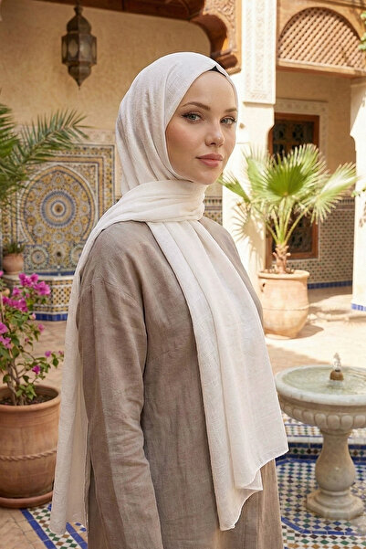 Armine شال شيفون مجعد عصري - ATSKRN-17 - كريم فاتح