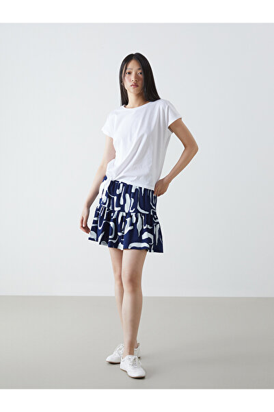LC Waikiki Trendlucky Patterned Women's Skirt with Elastic Waist and Shorts