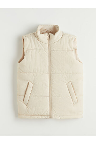LC Waikiki Lcw Kids Beige Mock Neck Boy Puffer Vest