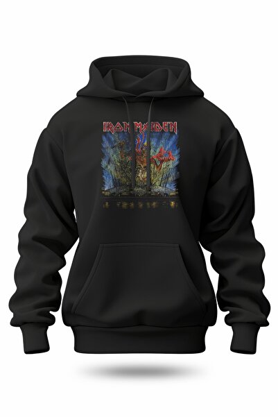 buzagi tasarım ürünleri سويت شيرت بقلنسوة مطبوع عليه Iron Maiden Digital Prin...