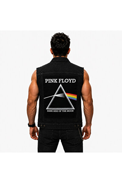 Romee Design Pink Floyd Dark Side of the Moon Black Denim Vest
