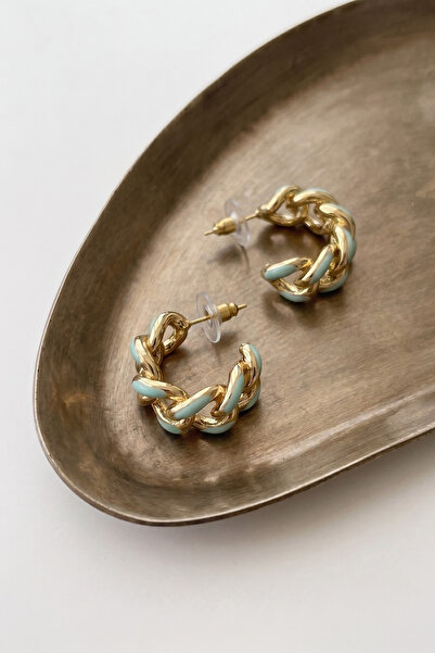 Leo'Stone Chain Model Colorful Enamel Ring Design Women's Steel Earrings