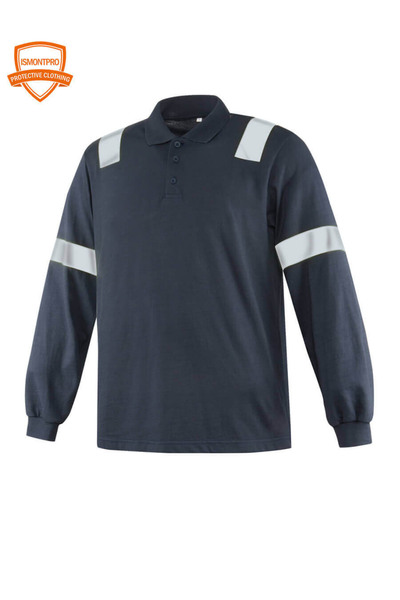 ISMONTPRO Polo Neck Long Sleeve T-Shirt Flame Resistant