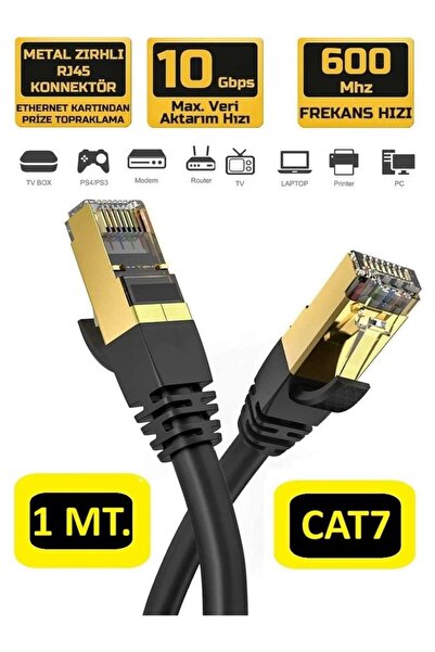 HI-LINK كابل إيثرنت Cat 7 بطول 1 متر، 10 جيجابت/ثانية، 600 ميجاهرتز، موصل RJ4...