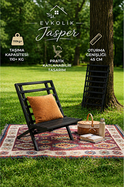 JASPER Beach Katlanabilir Portatif Metal Sandalye, Şezlong – Plaj, Bahçe ve T...