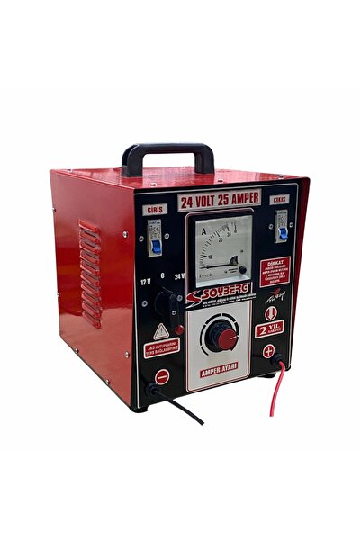 Soyberg 12V-24V ŞARJ REDRESÖRÜ 25 A (AKÜ ŞARJ CİHAZI) (AMPER AYARLI)