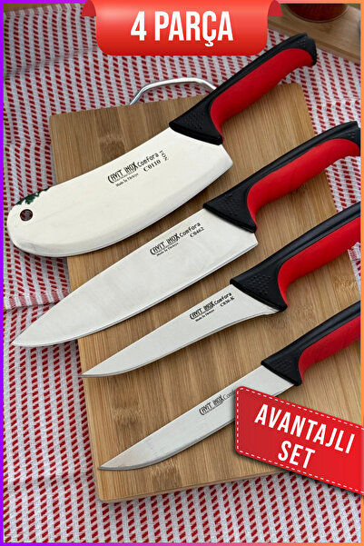 Cavit İnox BIÇAK SETİ KAYMAZ PLASTİK SAP 4 PARÇA ŞEF BIÇAK SET