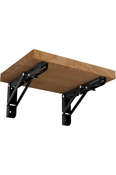 MR.BRACKET 40cm Siyah 1-takım - Kademeli Mandallı Katlanabilir Masa Konsolu -...