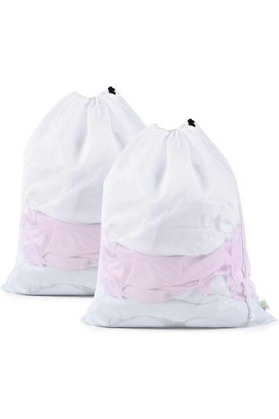 Arabest Mesh Laundry Bags,2 Pack 50x60cm Drawstring Wash Bags for Delicates a...