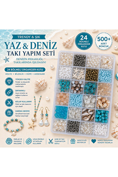 By MO Accessories Yaz Sezonu Doğal Taş Deniz Yıldızı Deniz Kabuğu Fimo Kum Bo...