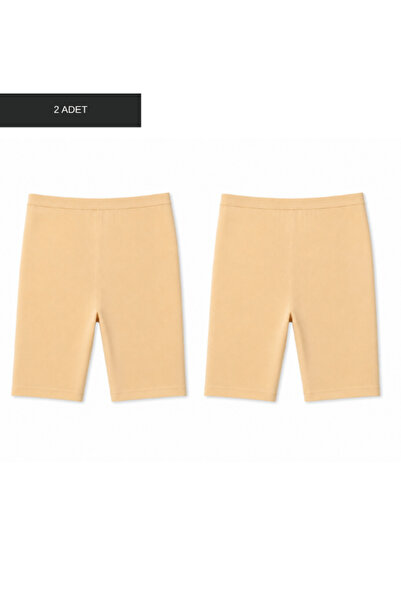 ROCMAY 2-Piece Women's Beige Modal Shorts Leggings Comfortable Flexible Sport...