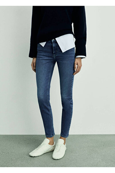 MANGO Woman Pantaloni skinny cu talie mijlocie