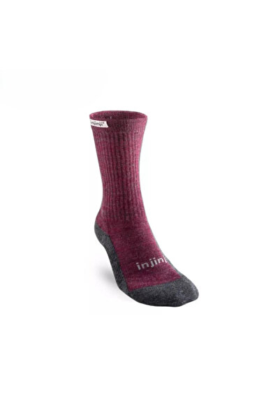 injinji جوارب نسائية للمشي لمسافات طويلة من نيوول - رمادي/أحمر - مقاس M/L
