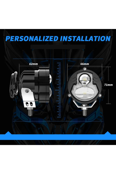 ASTRA LED 2 Adet Motosiklet Atv Utv Scooter LED Sis Farı Metal Kasa Yüksek Güçlü Delici Beyaz Sarı Çift Renk