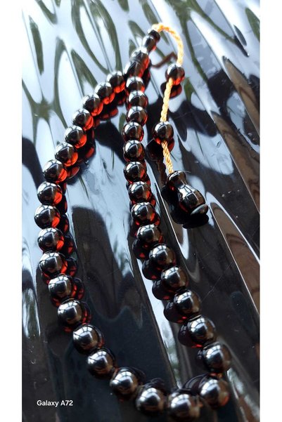 dnz DENİZ AHŞAP Master Workmanship Crimped Amber Prayer Beads