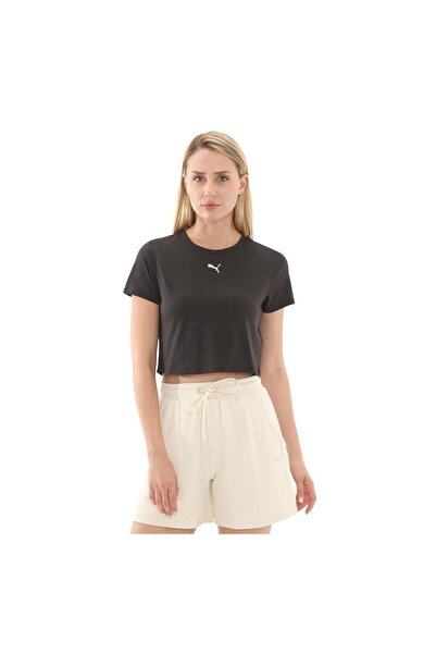 Puma 525894-01 تي شيرت نسائي أسود من Tad Essential W Baby Tee