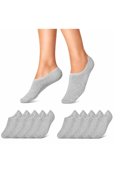 Lvari Unisex 10 Pairs Cotton Invisible Seamless Sneaker Socks Gray - Sneaker ...