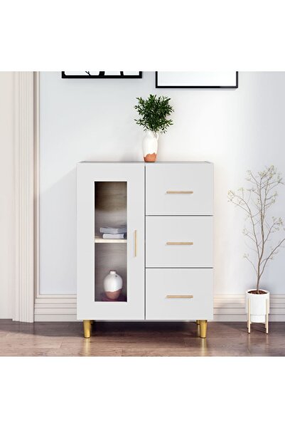 Concept Servantă, alb, 69,5x34x90 cm, lemn prelucrat
