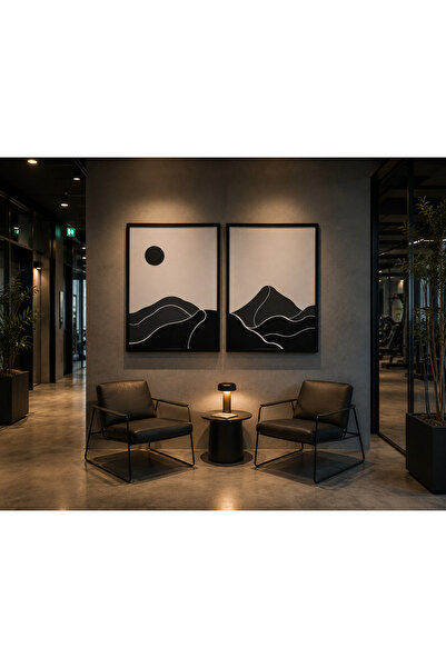 vita 2 Parça Ahşap Dağ Manzarası Duvar Tablosu 50x70 cm