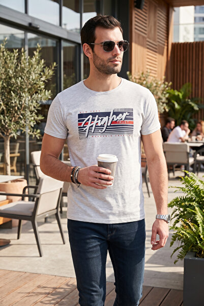 Buratti Tricou din bumbac, slim fit, cu decolteu rotund, imprimat, pentru băr...