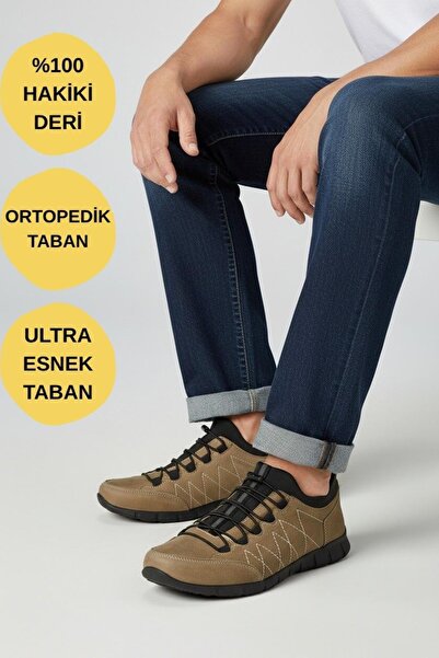 ISPARTALILAR 970 Orthopedic Sole Daily Genuine Leather Men's Shoes Flexible R...