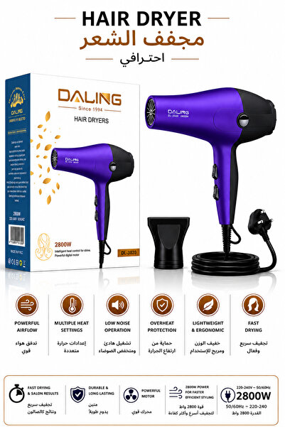 Baytix HOME 2800W Professional Hair Dryer, Fast Drying Hair Dryer with 3 Heat...
