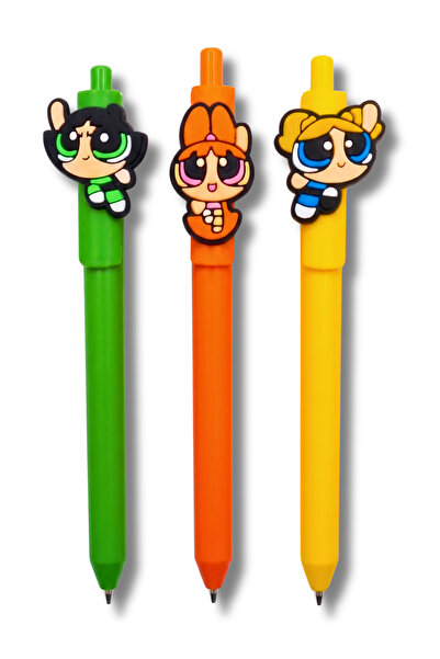 excarpin Sevimli Powerpuff Girls Karakterli Üçlü Kalem Takımı