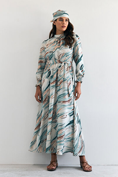 VAVİNOR Aura Patterned Dress - Mint