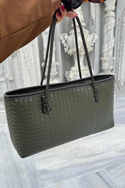 Mckanzie Knitted Pattern Handle-Loop Boat Bag