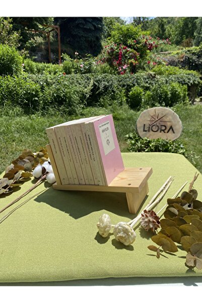 Lioracommerce Ahşap Açılı Masaüstü Kitap Standı - El Yapımı Masif Ahşap